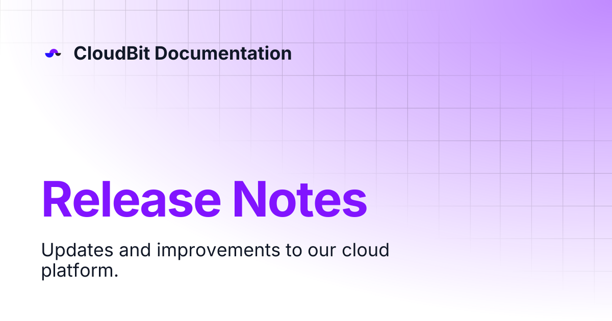 Release Notes | CloudBit Documentation